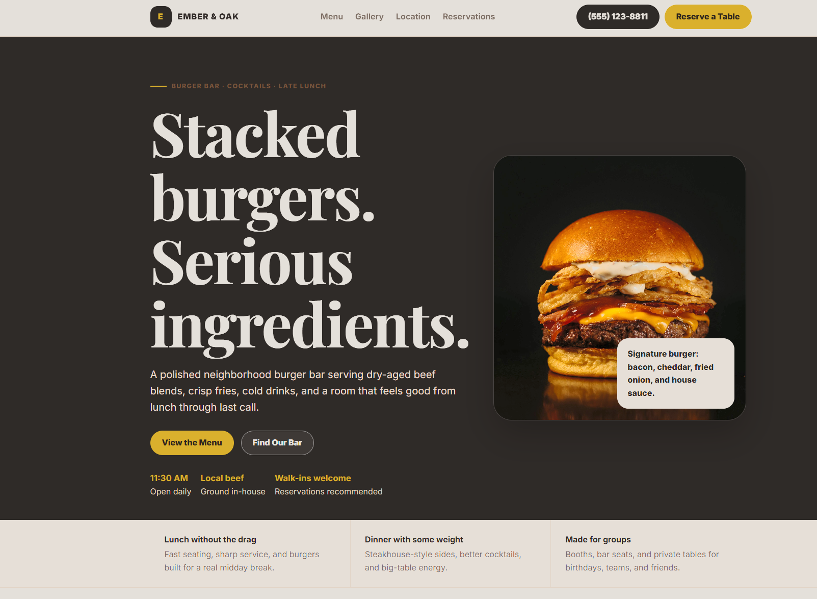 Burger Bar Restaurant Template