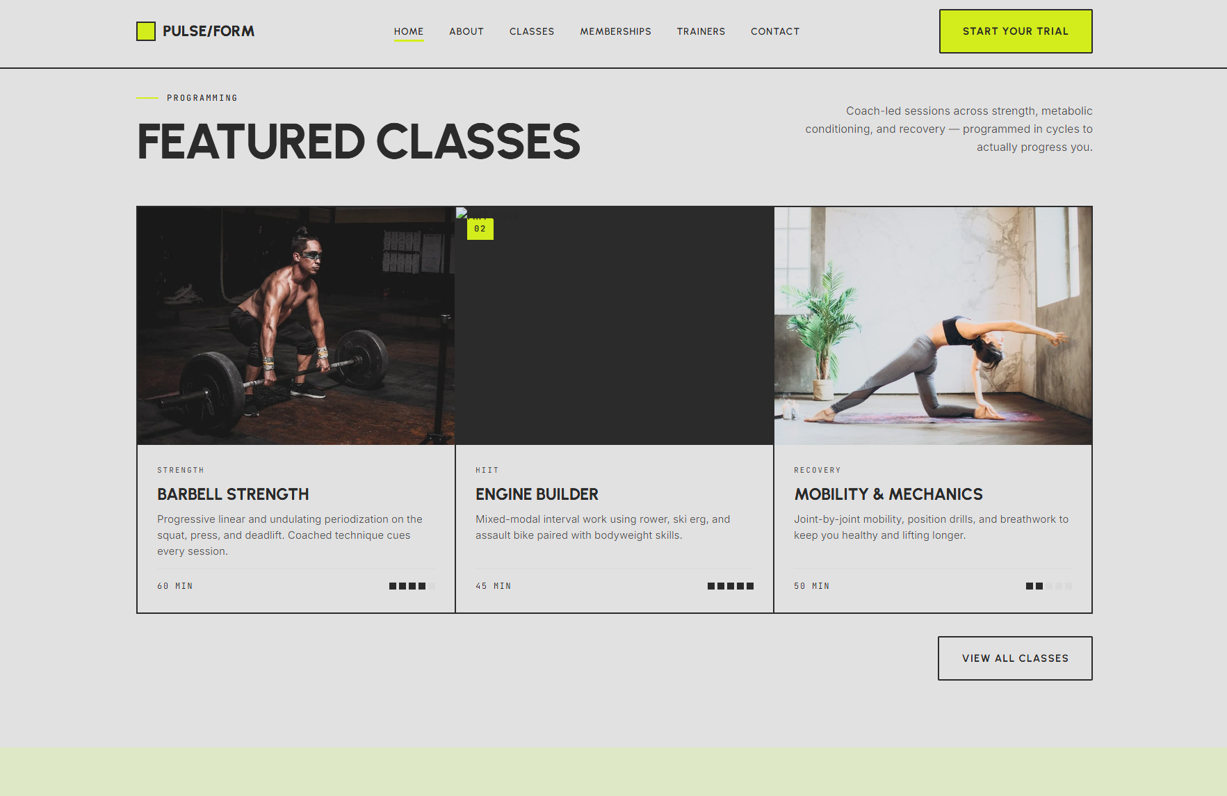 Pulse Form Fitness Template